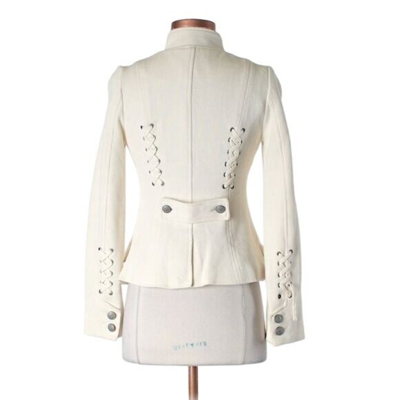 VTG Free People Military Corset Lace Up Jacket | Indie Sleaze Steampunk Grunge 0 - Picture 4 of 8